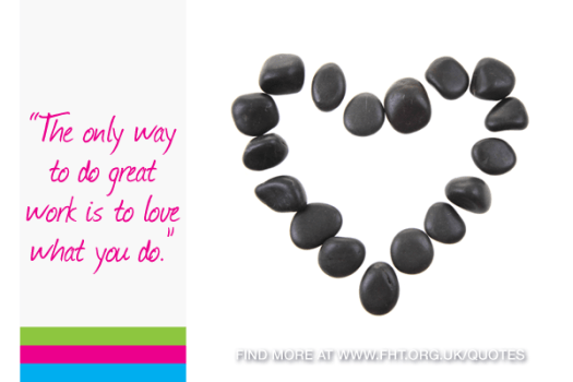 The only way to do great work is to love what you do - Steve Jobs