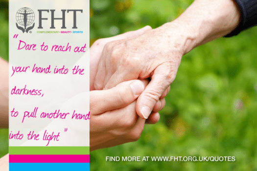 Dare to reach out your hand into the darkness to pull another hand into the light