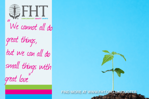 we cannot all do great things, but we can all do small things with great love