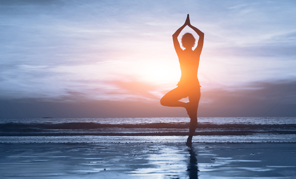 blue yoga background