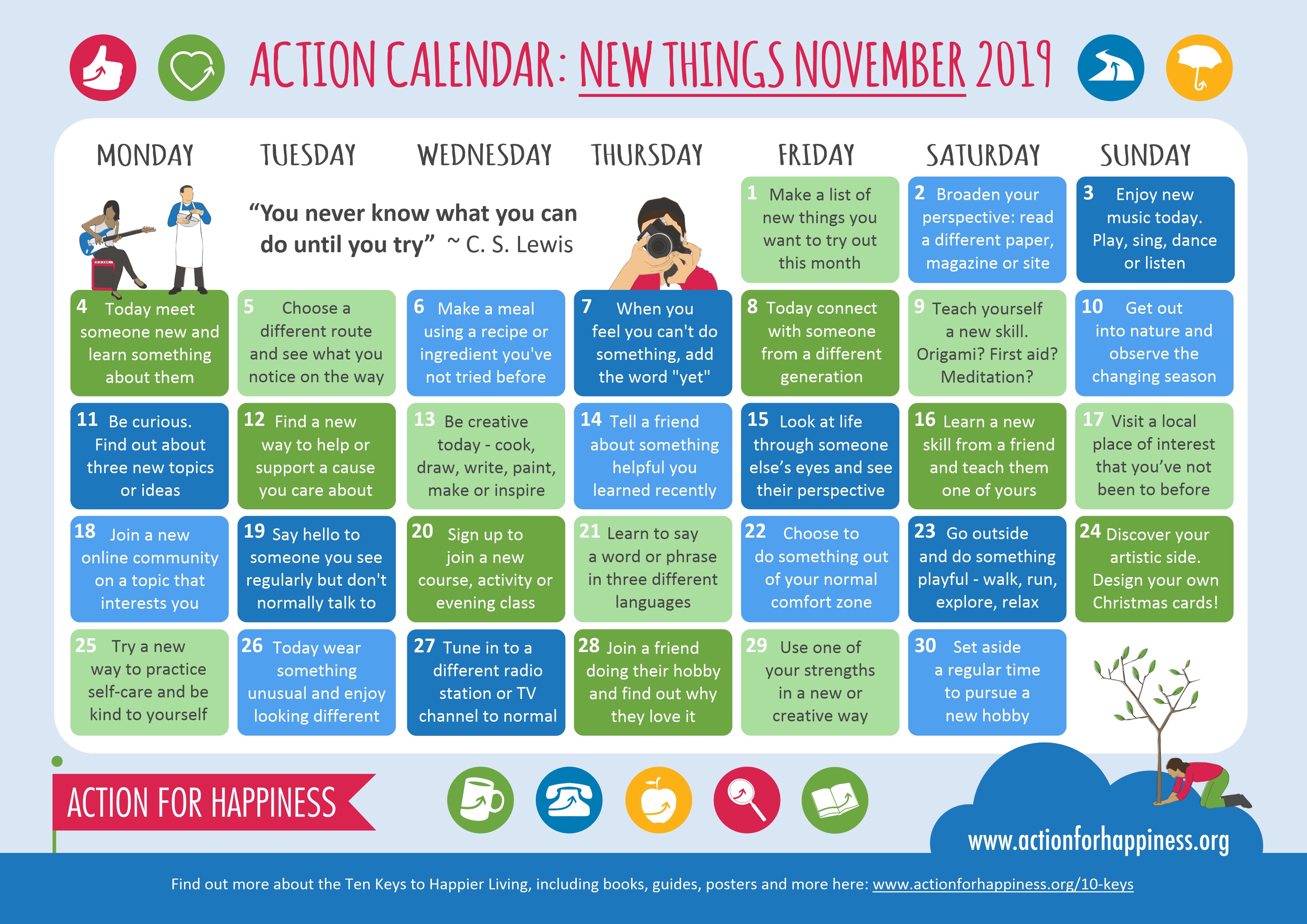Blog Action for Happiness calendar November