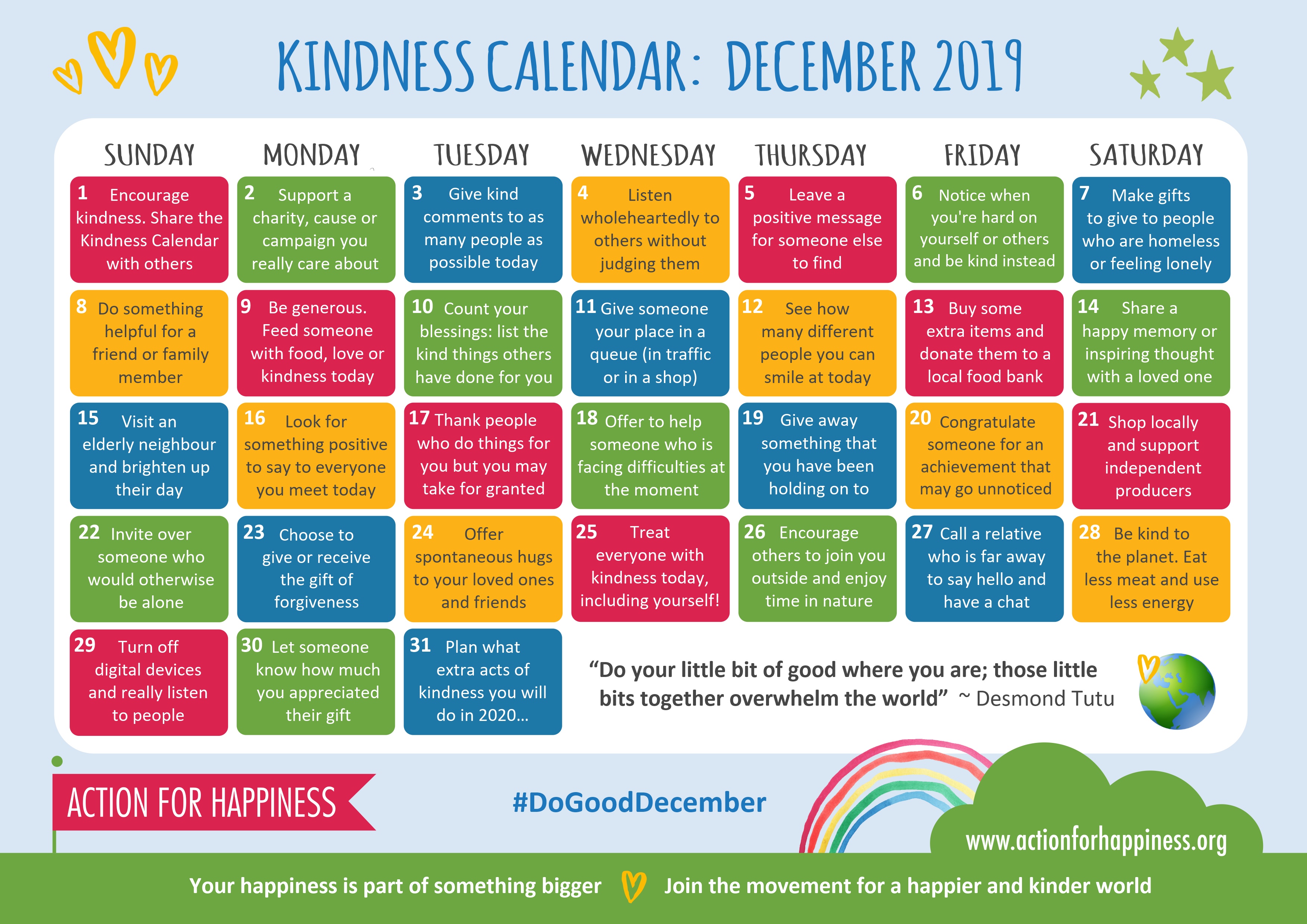 AFH kindness calendar